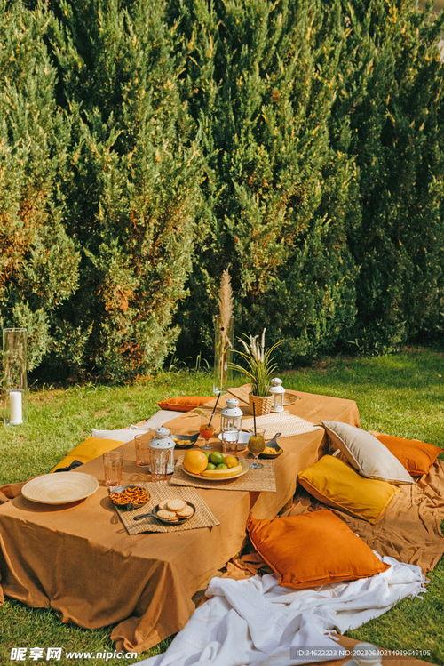 野餐拍照欧美式图片,定格美好时光